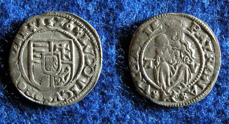 II. Lajos den�r 1526 A-V
